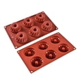thumbnail image 5 of ROSOZ Set of 2 6-Cavity Swirl Donut Mold, Heavy Duty Silicone Pan for Cakes, Chocolate, and Baking, 5 of 7