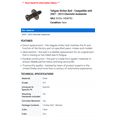 thumbnail image 2 of Tailgate Striker Bolt - Compatible with 2007 - 2013 Chevy Avalanche 2008 2009 2010 2011 2012, 2 of 2
