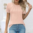 thumbnail image 5 of Otvok Womens Short Sleeve Solid Color Basics Crewneck Casual Top Pullover T-Shirt, 5 of 6