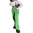 thumbnail image 3 of Pantalon Long Femme Imprimé Ondulation d'Eau Taille Haute Évasé, 3 of 5
