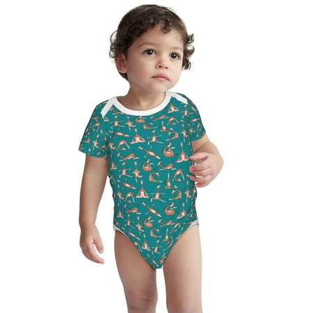 

Haiem Giraffes Doing Various Yoga Printed Unisex-Baby Short Sleeve Onesies Bodysuits Unisex Babies Snap-Up Rompers-3 Months