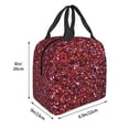 thumbnail image 3 of Fotbe Red Glitter Bolsa Térmica con Estampado y Forro de Aluminio Grueso Bolsa de Almuerzo con Bolsillo Frontal para Hombres y Mujeres, Ideal para Trabajo, Escuela, 3 of 8