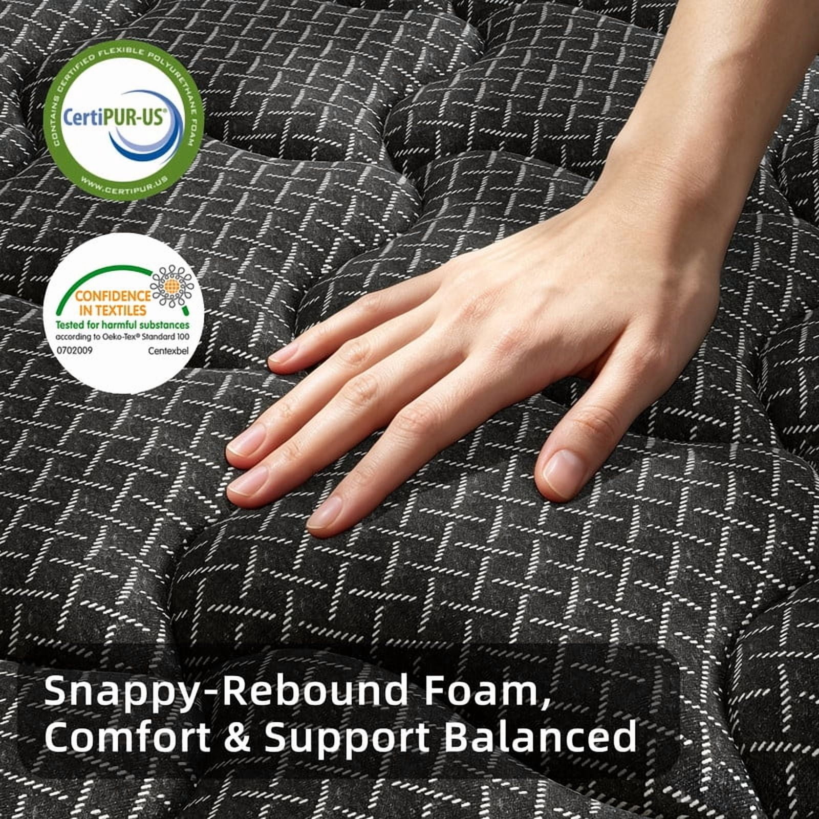 Kviwasha 12 inch Twin Mattress in a Box Pocket Innerspring Hybrid Mattress, CertiPUR-US Certified , Twin