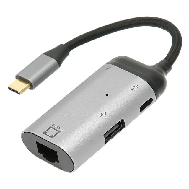 Adaptador Ethernet Nikou Tipo-C a RJ45 3 USB
