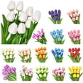thumbnail image 6 of SPRING PARK 5Pcs Fake Tulips Artificial Flowers Arrangement Bouquet for Home Office Wedding Decor Real Touch Faux Flowers for Centerpiece Decoration, 6 of 7