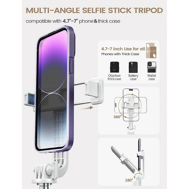 ANXRE 50 Selfie Stick Tripod with Remote, Portable Travel Selfie Stick  Tripod, Wireless Selfie Stick Phone Tripod Stand for Cell Phone Compatible