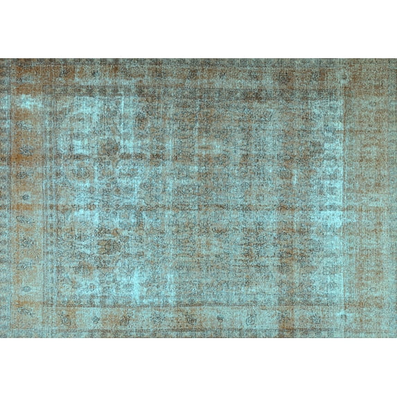 Ahgly Company Indoor Rectangle Persian Light Blue Traditional Area Rugs, 7' x 9'
