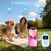PetJoy No Shock Dog Training Collar, Beep and Vibrating Dog Collar with Remote 2800Ft, Dog Bark Collar No Shock-Vibration Collar for Small Medium Large Dogs - No Prongs Blue