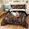 thumbnail image 3 of Manfei Minimalism Duck Camo Full Size Comforter Sets, Cabin Branches Camouflage Bedding Comforter Set, Chocolate Brown, Black Reversible, 3-Piece, 1 Comforter and 2 Pillowcases, 3 of 7