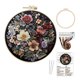 thumbnail image 1 of Kit completo de bordado en tela para principiantes con patrones, agujas e hilos. Arte floral DIY, decoración del hogar hecha a mano, manualidades de mindfulness y hobby, 1 of 6