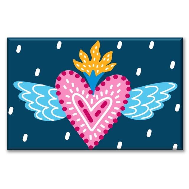 Cuadro Canva Listo Para Colgar Tipo Galería Corazón Con Alas 60X90 cm Pixtreats