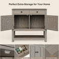 thumbnail image 3 of Aiho 35" Console Table with Drawers, Wood Entryway Table Hallway Table with 2 Drawe, 2 Door and Open Storage, Sofa Table for Living Room, Foyer and Corridor - Gray, 3 of 11