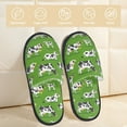 thumbnail image 2 of Fotbe Cows With Calfs Green Pantuflas Peludas para Mujer con Estampado, Zapatillas de Peluche, Zapatos de Invierno para Casa, Uso Interior y Exterior-Medium, 2 of 8
