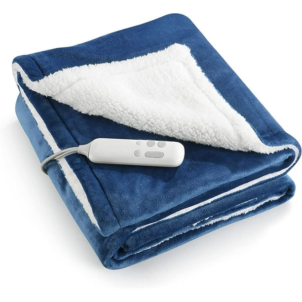 MaxKare Electric Blanket 50" x 60" Heated Throw Flannel & Sherpa Fast