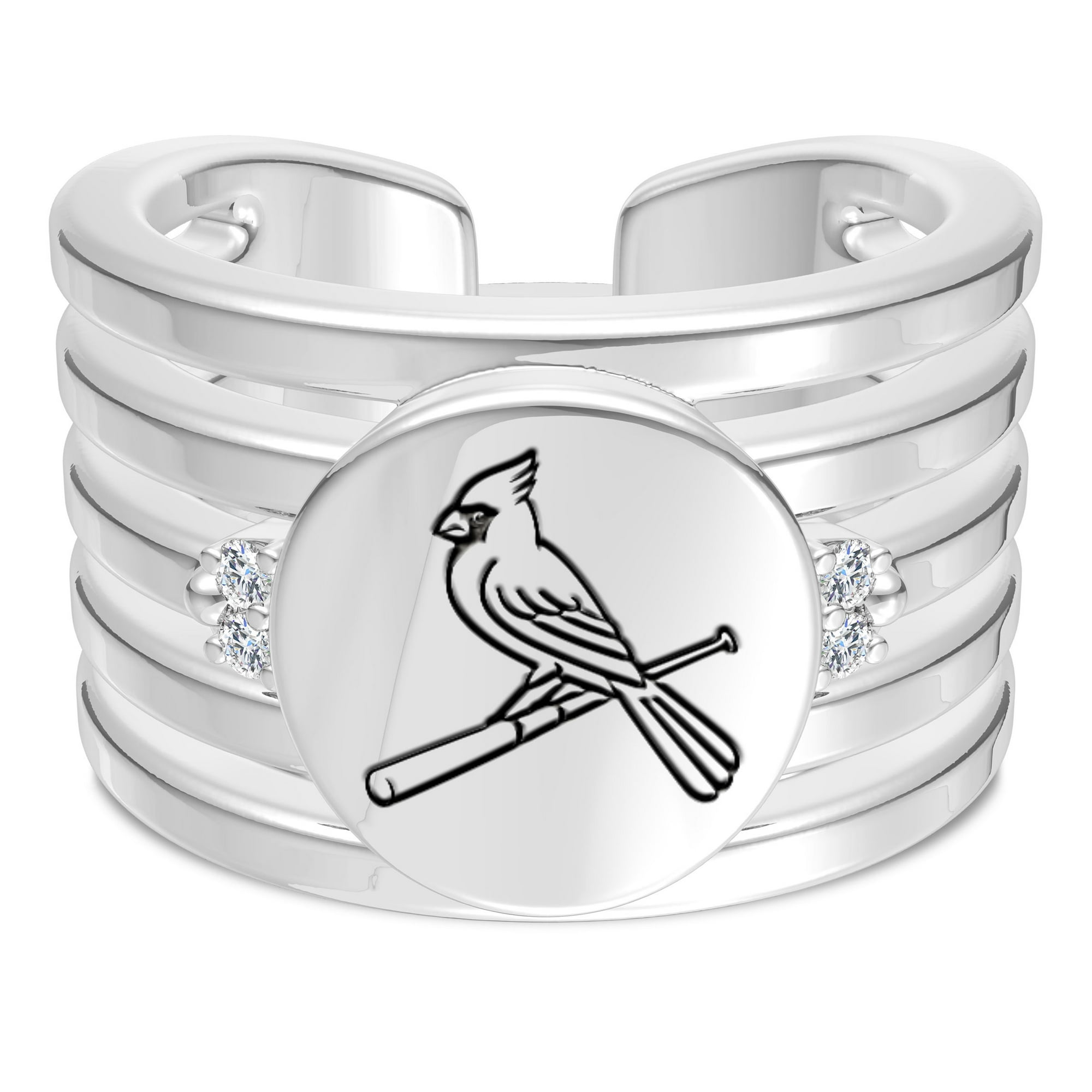 Women's St. Louis Cardinals Bixler's Logo Engraved Sterling Silver Ring