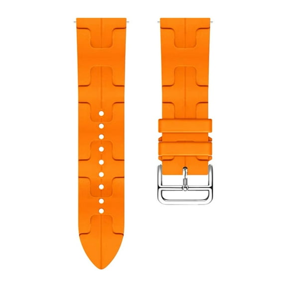 KIQ Durable and Water Resistant Silicone Replacement Watch Strap Band For Samsung Galaxy Watch4/5/6(40MM 44MM)/Watch 4 Classic(42MM 46MM)/Watch 6 Classic(43MM 47MM)(Orange)(20/20MM)