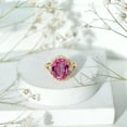thumbnail image 5 of Rosec Jewels Lab Grown Pink Sapphire Oval Engagement Ring with Diamond - 10X12 mm - Vintage Style Ring - AAAA Quality Certified, 18K Yellow Gold, US 3.50, 5 of 8