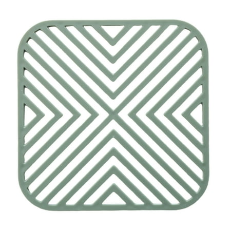 

Farfi Cup Coaster Decorative Hollow HIPS Heat Insulation Table Mat for Cafes (Green Square)