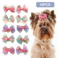 thumbnail image 3 of leaveforme 10Pcs Pet Hair Band Adorable Pet Grooming Elastic Pet Dogs Hair Bow Tie for Festival, 3 of 8