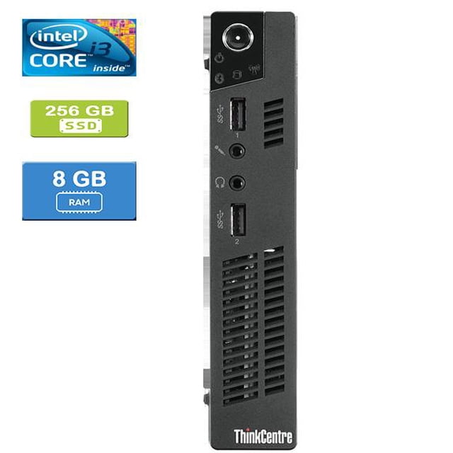 Remis à Neuf : LENOVO M72E TINY Intel Core i3-2120T 2,60 GHz, 8 Go, 256 Go SSD, Win 10 Pro