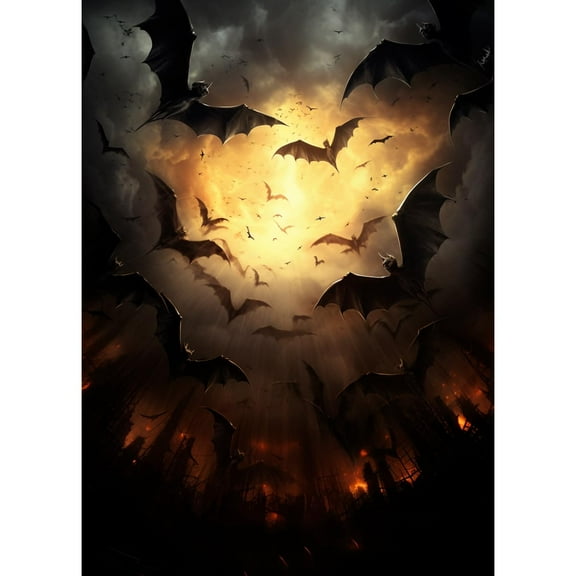 Bats Fly Down DIY 5D Diamond Art Paint with Full Drill Round Diamond Gems Painting by Number Kits for Adults Art Craft Home Wall Decor 11.8x15.8inch(1)