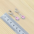 thumbnail image 2 of 925 Silver Jewelry Set for Bride Romantic Jewelry Pink Cubic Zirconia Earrings Open Ring Pendant Chain Bracelet Set, 2 of 6
