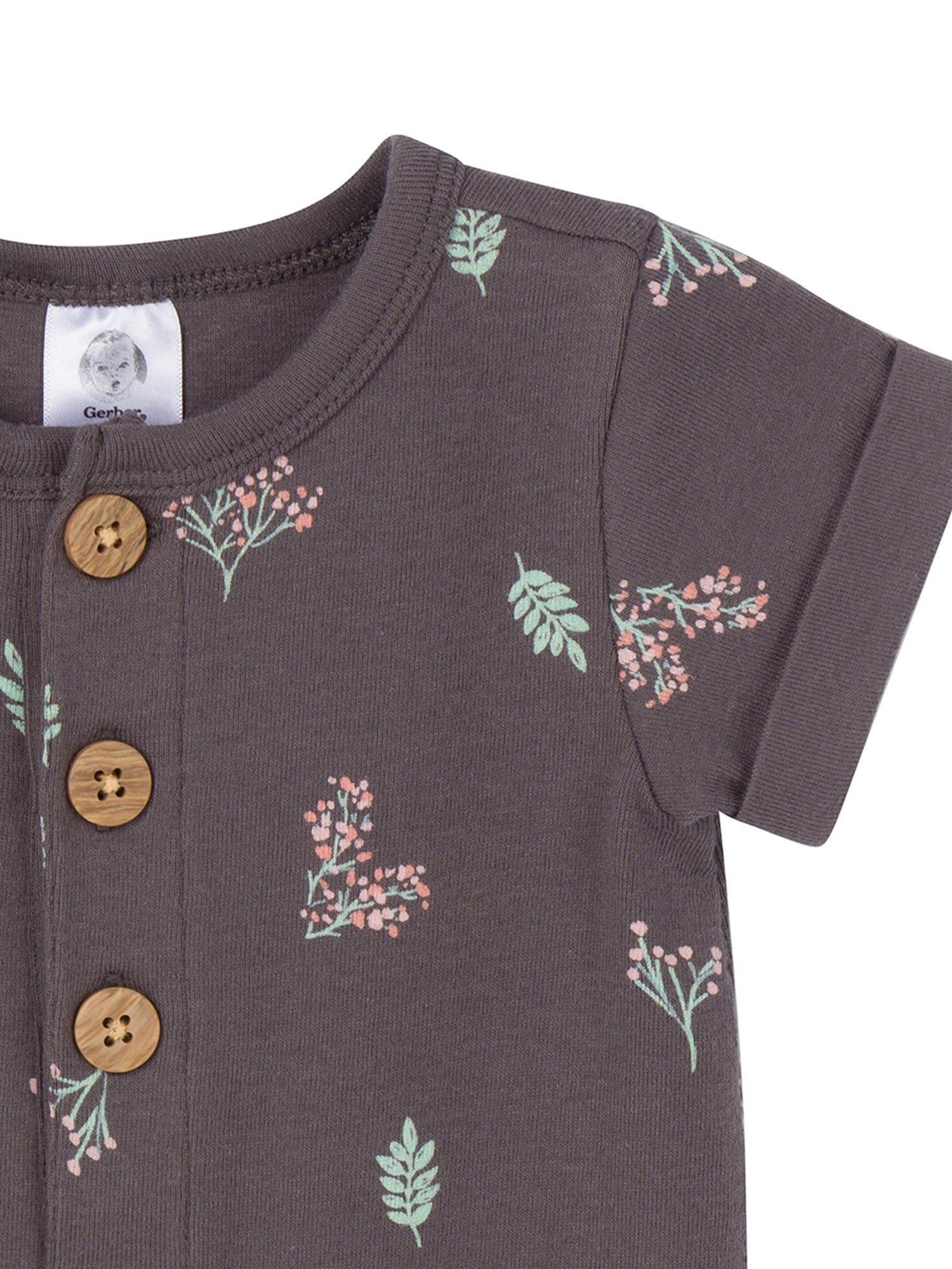 Gerber Baby Neutral Rompers, 2-Pack, Sizes Newborn - 24 Months