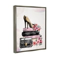 thumbnail image 4 of Stupell Industries Glam Floral Heels Botanical & Floral Painting Gray Floater Framed Canvas Art Print Wall Art, 17 x 21, 4 of 10