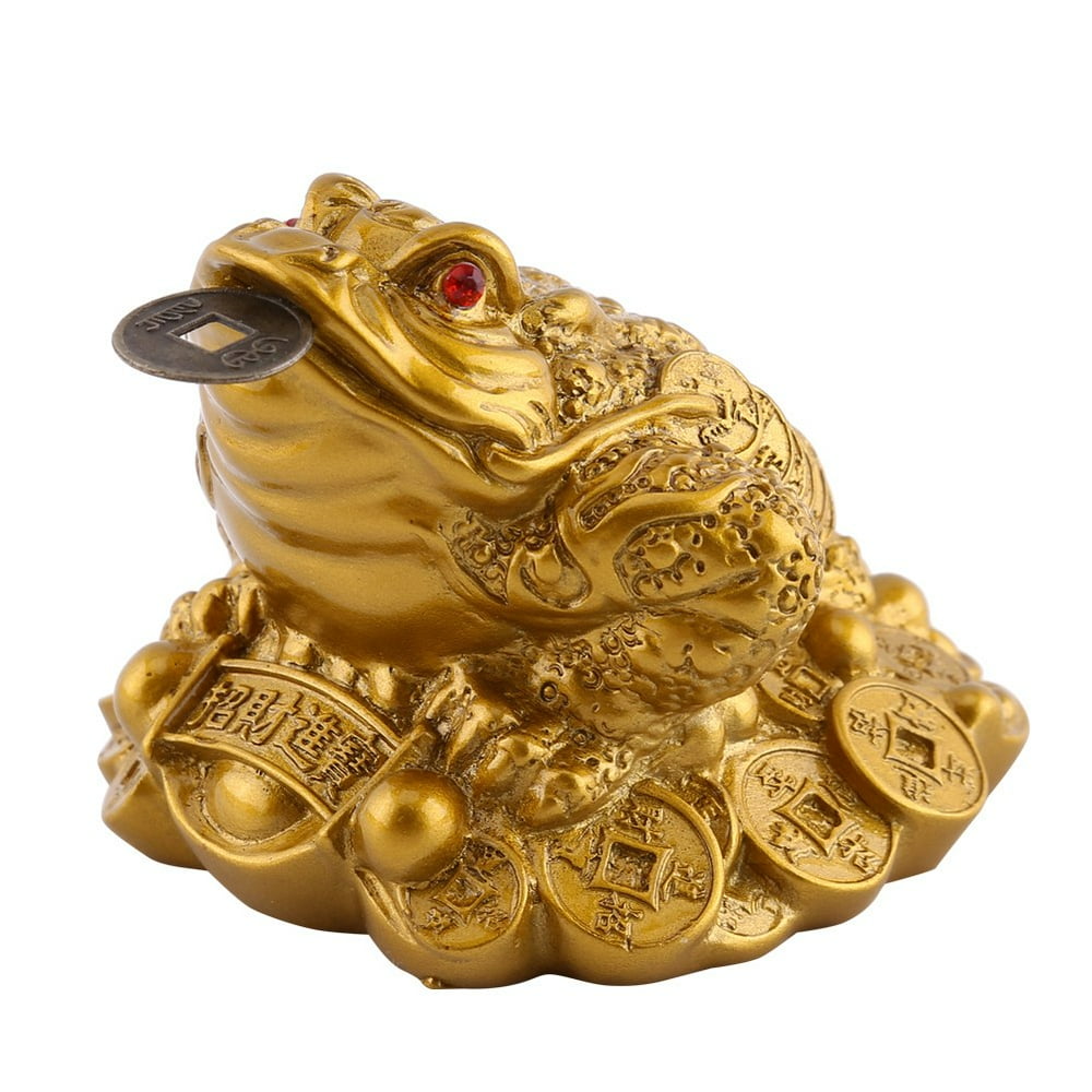Tebru Chinese Feng Shui Wealth Lucky Money Frog Coin Toad Home Office