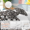 thumbnail image 2 of 3 Piece Black White Floral Duvet Cover Set Full Size,Microfiber Comforter/Quilt Cover with Corner Ties and 2 Pillowcases,Farmhouse Vintage Botanical Leaves All Season Soft Bedding with Zipper Closure, 2 of 8