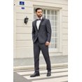 thumbnail image 2 of COOFANDY Mens 2 Piece Suit One Button Peaked Lapel Tuxedo Jacket Dress Pants Outfit, 2 of 6