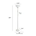 thumbnail image 3 of Homestock Visions Torchiere Floor Lamp With Reading Light And Marble Glass Shades, White, 3 of 9