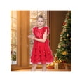 thumbnail image 2 of Sunny Fashion Girls Dress 2 Piece Set Bag Red Poms Christmas Tree Tiered Tulle Ruffle Holiday 5 Years, 2 of 6
