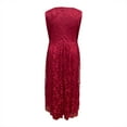thumbnail image 5 of ZQUUVOU Women's Plus-Size Dress Sleeveless Lace V-Neck Sleeveless Dress Red, 5 of 9