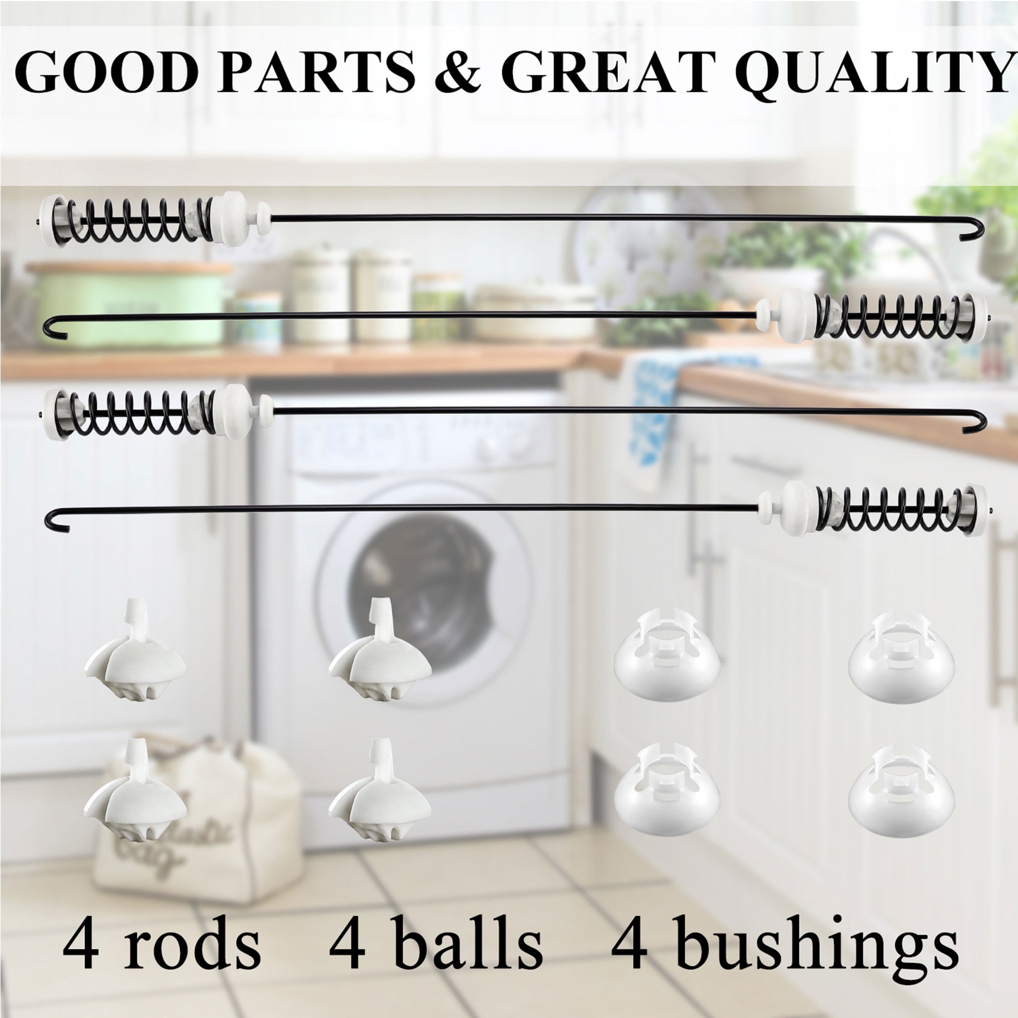 Beaquicy W10780048 Washer Suspension Rod Kit Replacement for Whirlpool Washing Machine