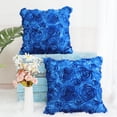 thumbnail image 4 of Unique Bargains 2-Pack 3D Flower Decorative Throw Pillow Covers 16" x 16" Blue, 4 of 8