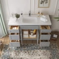 thumbnail image 4 of 54 in. W x 21 in. D x 32.5 in. H Bath Vanity Cabinet without Top in Gray, 4 of 5