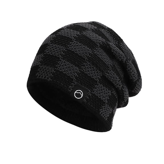 ATOYSOY Beanie for Women Fashion Plaid Knit Cap Y2k Trendy Hip Hop Thick Warm Hat