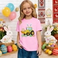 thumbnail image 2 of Aihuaihua Toddler Girls Easter Shirts Cute Bunny Tshirts Happy Easter Tees Short Sleeve Tops Graphic For Girls Soft Casual Round Neck, 2 of 4