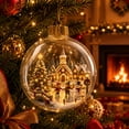 thumbnail image 3 of PLPPYFS Glowing Christmas Diorama Ornament, Light‑Up Mini Holiday Scene 3.54In, Christmas Hanging Diorama Ornament with Warm LED Light, Festive Keepsake for Tree, Mantel & Christmas Party Decor, 3 of 6