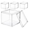 thumbnail image 1 of 4 cajas de almacenamiento pequeñas de plástico transparente con forma de cubo cuadrado y tapa, transparentes, para dulces, joyas, recuerdos de fiesta., 1 of 8
