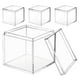 thumbnail image 1 of 4 cajas de almacenamiento pequeñas de plástico transparente con forma de cubo cuadrado y tapa, transparentes, para dulces, joyas, recuerdos de fiesta., 1 of 8