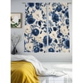 thumbnail image 3 of Navy Blue Beige Peony Sheer Curtains 63 Inch Length 2 Panels Set, Vintage Floral Blossom Botanical Voile Window Treatment Rod Pocket Curtains Sheers Drapes for Bedroom/Living Room/Kitchen 52x"63"x2, 3 of 7
