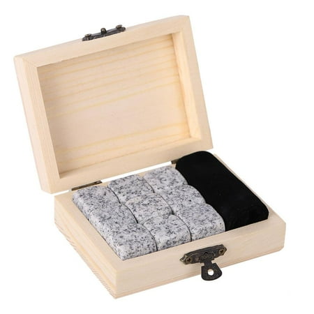 

Cikonielf Whiskey Wine Chiller 9pcs Drink Chiller Rocks Whisky Chilling Stone for Bar Home