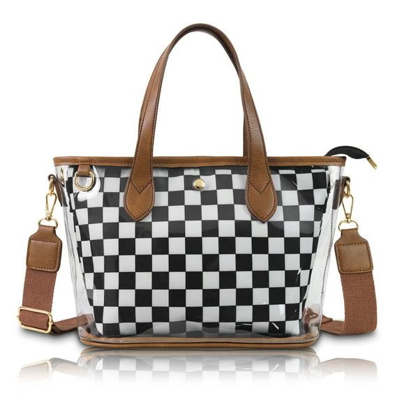 Jia Store New Luxury PVC Checkered Style Crossbody Mini Tote Bags Waterproof Durable Pack Women Handbag Small Pouch
