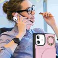 thumbnail image 4 of for iPhone 11 Crossbody Wallet Case with Card Holder,Long Lanyard,360°Rotating Ring Kickstand,Magnetic Clasp,3 Card Slots,Flip PU Leather Girl's Phone Casas for Women Lady(Pink), 4 of 18