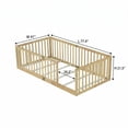 thumbnail image 7 of Miniyam Twin Size Floor Bed with High Safety Fence for Kids, Natural, 7 of 7