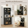 thumbnail image 2 of Kitchen Pantry Cabinet, 72" Freestanding Storage Cabinet with Hutch, Large Countertop, Glass Doors and Adjustable Shelves, Microwave Cabinet, Coffee Bar Cabinet, 2 of 9