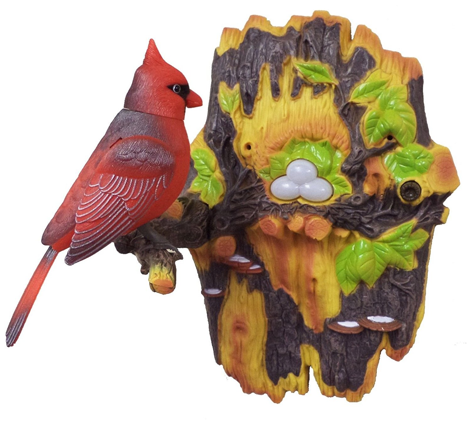 -Blue Cardinal Bird Design Battery Operated Chirping Bird Moving Head Tail