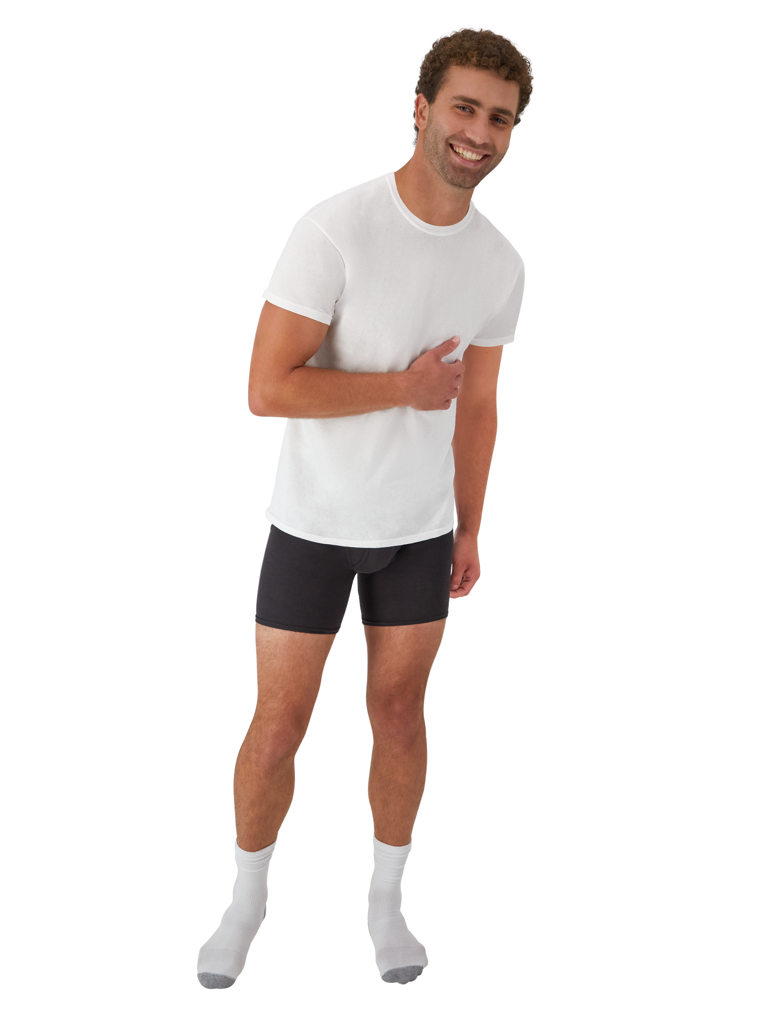 Hanes Men's Value Pack White Crew T-Shirt Undershirts, 6 Pack photo 5